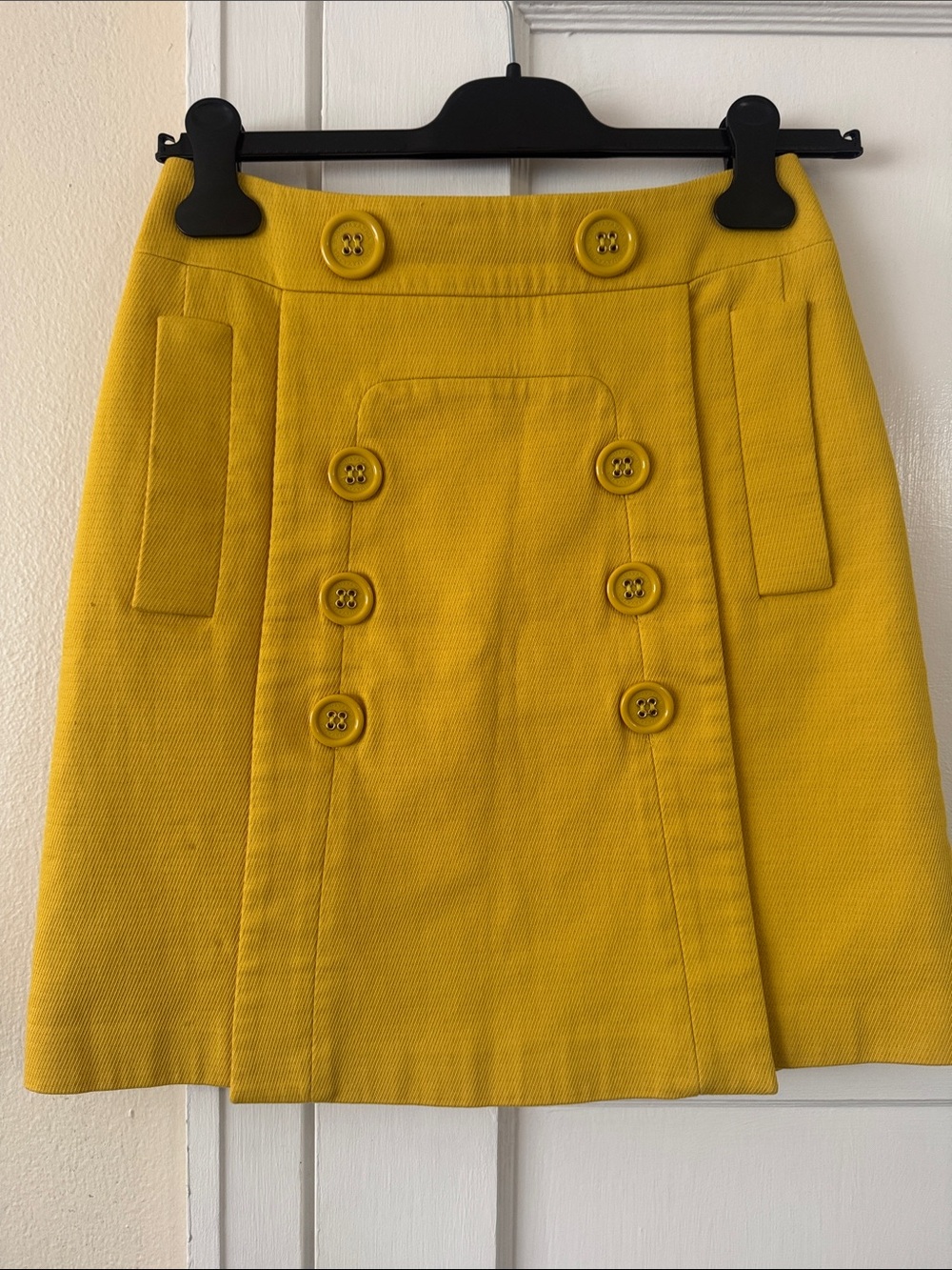 BCBG Maxazaria Yellow Button-Front Women's Skirt